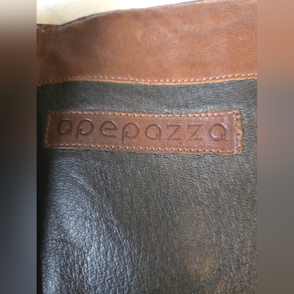 Apepazza Knee High Back Lace Leather Wedge Boots - Picture 11 of 12